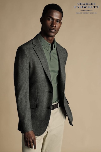 Charles Tyrwhitt Grey Slim Fit Twill Wool Texture Suit: Jacket (865345) | £230
