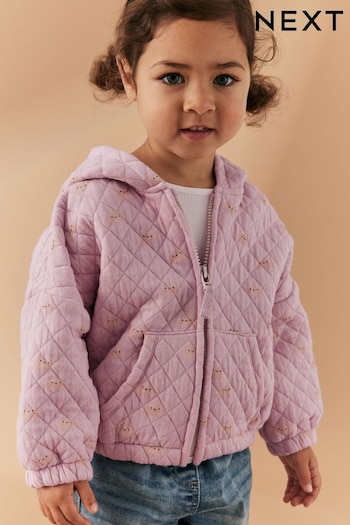 Pink Quilted Zip Through Hoodie (3mths-7yrs) (865727) | £13 - £15