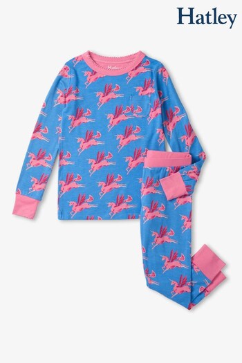Hatley Blue Pegasus In Flight Bamboo Pajama Set (865754) | £32