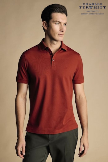 Charles Tyrwhitt Orange Solid Short Sleeve Cotton Tyrwhitt Pique Polo Shirt (865807) | £55