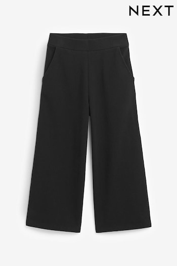 Black Wide Leg Jersey Trousers (3-16yrs) (865812) | £7 - £12
