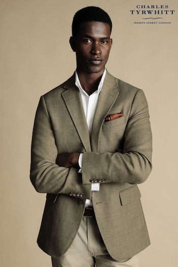 Charles Tyrwhitt Natural Slim Fit Twill Wool Texture Suit: Jacket (865840) | £230