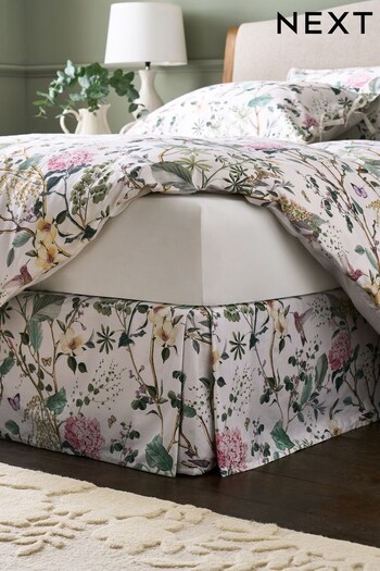 White/Pink Reflections Floral 100% Cotton 200 Thread Count Valance (866042) | £20 - £35
