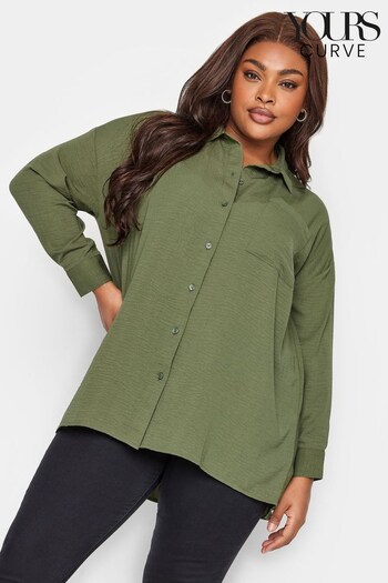 Yours Curve Green Textured Boyfriend Shirt (866179) | £24