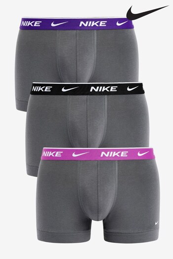 Nike Grey Mens Underwear Everyday Cotton Stretch Trunks (3 Pack) (866867) | £32