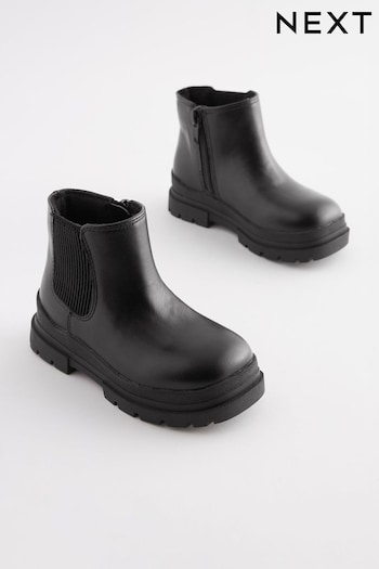 Black Chunky Sole Chelsea Boots raffia (866889) | £28 - £32