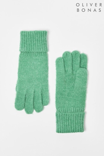 Oliver Bonas Green Supersoft Knitted Gloves (867028) | £20