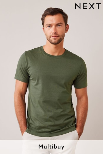 Green Dark Khaki Regular Fit Essential Crew Neck T-Shirt (867042) | £8