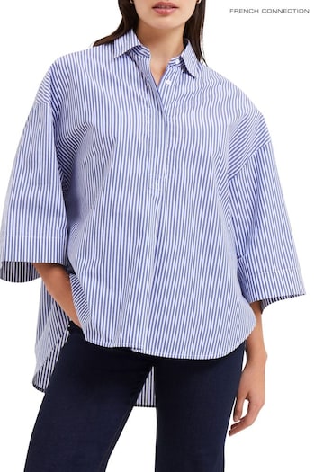 French Connection Rhodes Sust Poplin Shortsleeve Popover Blouse (867258) | £39