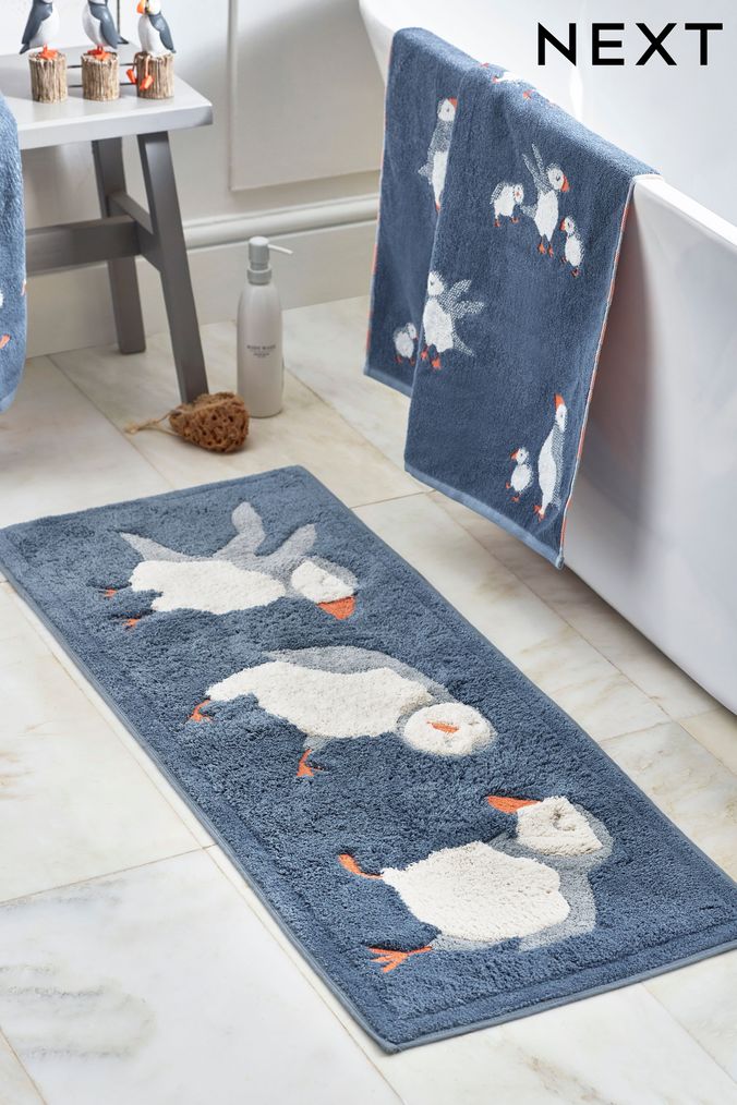 Blue bath best sale mat and towels