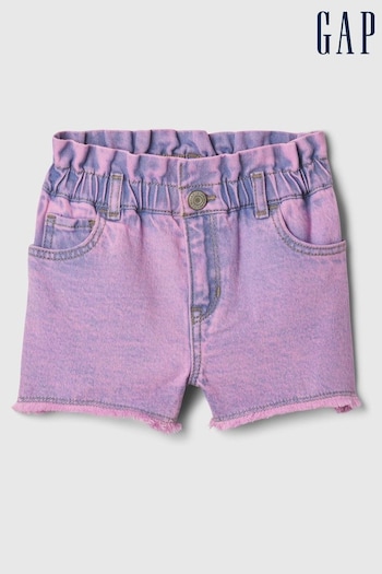 Gap Pink Denim Baby Ruffle Mom Shorts (6mths-5yrs) (867641) | £20