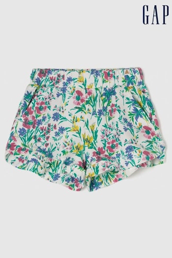 Gap White, Blue & Pink Floral Pull On Ruffle Shorts vas (3mths-5yrs) (867714) | £8