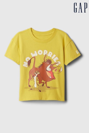 Gap Yellow Disney Lion King Short Sleeve Crew Neck T-Shirt (6mths-5yrs) (867861) | £10