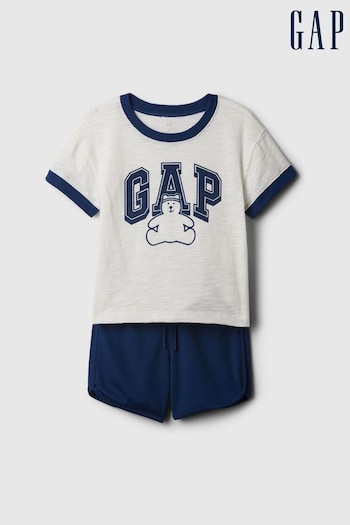 Gap White & Navy Brannan Bear Logo Outfit Set (6mths-5yrs) (867917) | £20