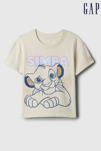 Gap Beige Disney Lion King Short Sleeve Crew Neck T-Shirt (6mths-5yrs) (867946) | £10