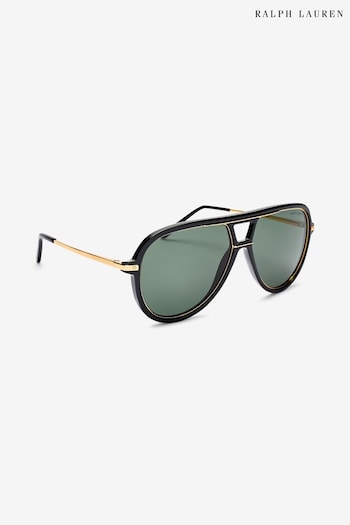 Ralph Lauren Black And Gold Sunglasses Clubmaster (868082) | £188
