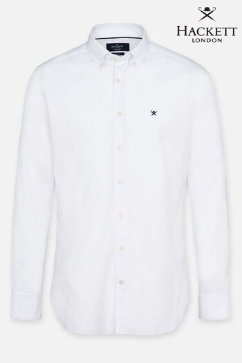 Hackett London Mens White Washed Oxford Shirt (868161) | £33