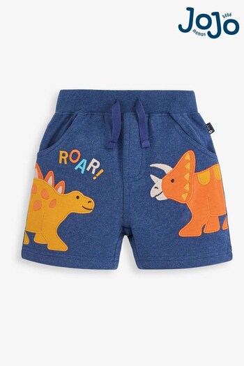 JoJo Maman Bébé Indigo Boys Dinosaur Appliqué Pet in Pocket Shorts (868287) | £16