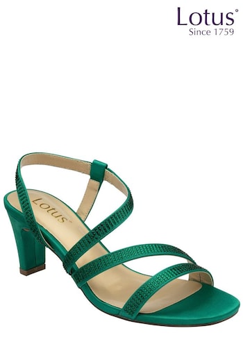 Lotus Green Slip On Strappy Sandals Sorte (868300) | £65