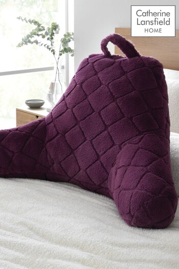 Catherine Lansfield Purple Cosy and Soft Diamond Fleece Cuddle Chair Cushion Cushion (868741) | £30