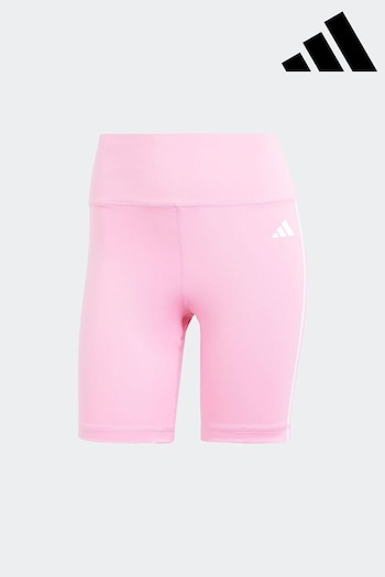 adidas Pink Training Essentials 3 Stripes High Waisted Short Leggings (869273) | £33