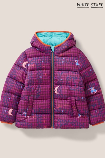 White Stuff Pink Quilted Print Puffer Jacket (869436) | £40