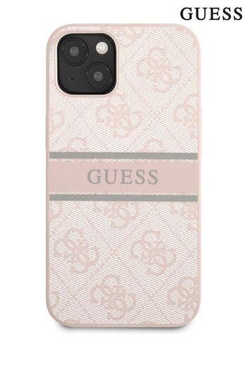 Guess Pink iPhone 14 Plus 4G Pu Case with Printed Stripe (869528) | £40