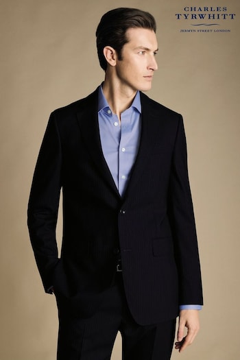 Charles Tyrwhitt Blue Slim Fit Stripe Ultimate Performance Suit (869973) | £270