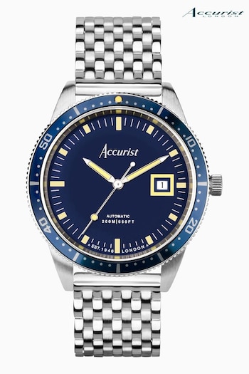 Accurist Mens Silver Tone Dive Automatic Stainless Steel Bracelet 42mm Watch (870119) | £349