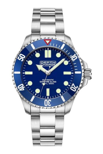 Depth Charge Gents Silver Tone Refined Divers Watch (870123) | £195