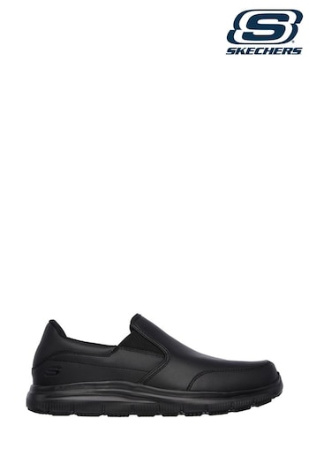 Skechers Black Bronwood Slip Resistant Slip-On Mens Work Shoes (870137) | £84
