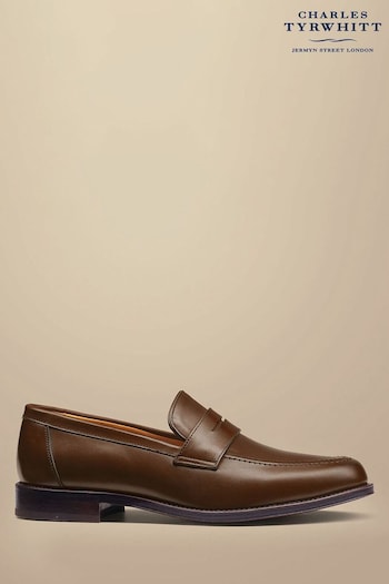 Charles Tyrwhitt Brown Leather Saddle Loafers (870227) | £150
