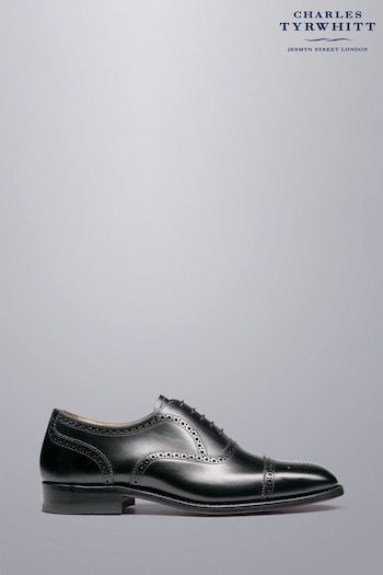 Charles Tyrwhitt Black Leather Oxford Brogues Shoes TOMMY (870251) | £150