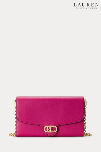 Lauren Ralph Lauren Medium Fuchsia Pink Leather Adair Cross-Body Bag (870284) | £189