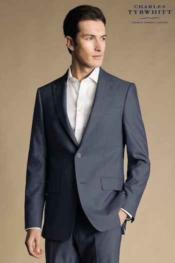 Charles Tyrwhitt Blue Slim Fit Sharkskin Ultimate Performance Suit (870291) | £270