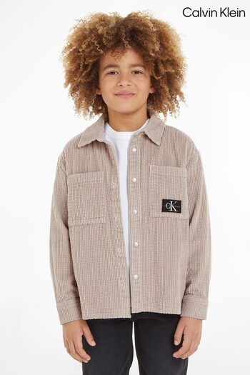 Calvin noir Klein Kids Corduroy Brown Overshirt (870306) | £75