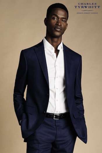Charles Tyrwhitt Blue Slim Fit Sharkskin Ultimate Performance Suit (870310) | £270