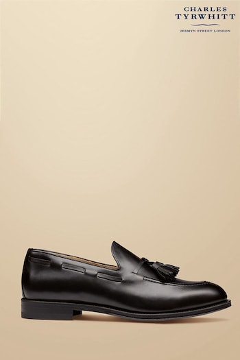 Charles Tyrwhitt Black Leather Tassel Loafers (870405) | £130