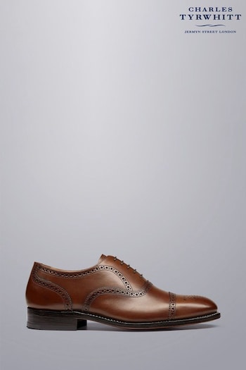 Charles Tyrwhitt Brown Leather Oxford Brogues Shoes (870421) | £150