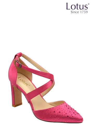 Lotus Pink Diamante Pointed-Toe Court Shoes (870605) | £70