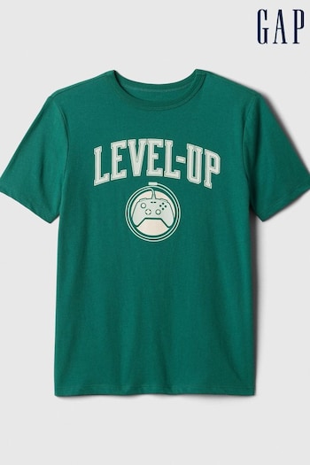 Gap Green Graphic Crew Neck Short Sleeve T-Shirt (4-13yrs) (870689) | £10
