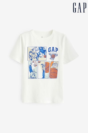 Gap Orange Graphic Print Short Sleeve Crew Neck T-Shirt (4-13yrs) (870772) | £10