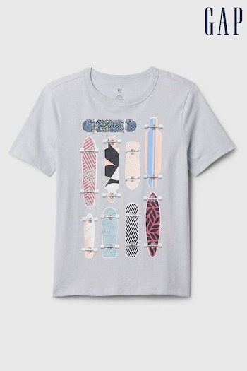 Gap Grey Skater Graphic Crew Neck Short Sleeve T-Shirt (4-13yrs) (870776) | £10
