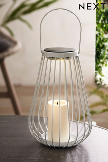 White Solar White Wire Lantern Light (870882) | £12