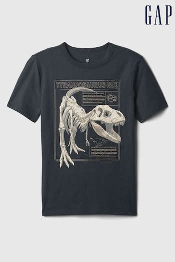 Gap Black Dino Graphic Crew Neck Short Sleeve T-Shirt (4-13yrs) (870902) | £10