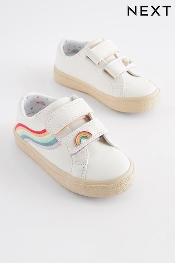 White Wide Fit (G) Rainbow Trainers (871044) | £19 - £21