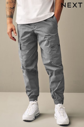 Light Blue Regular Tapered Stretch Utility Cargo print Trousers (871124) | £36