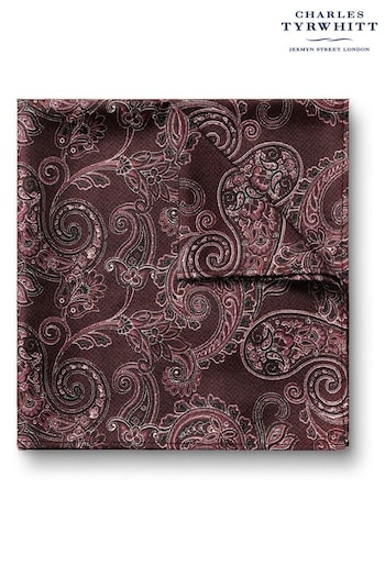 Charles Tyrwhitt Red Paisley Print Silk Pocket Square (871160) | £25