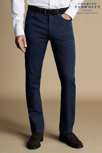 Charles Tyrwhitt Blue Light Twill Slim Fit 5 Pocket Jeans (871312) | £80