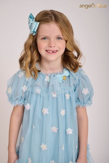 Angels Face Blue Porcelain Twinkly Sequin Star Dress (871355) | £85 - £90